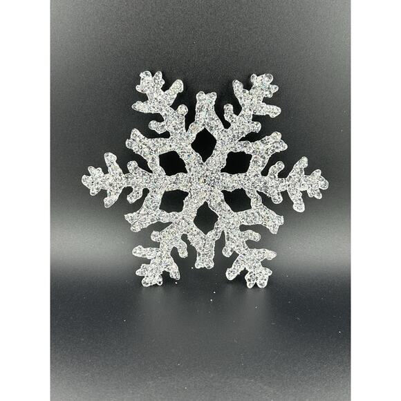 Vintage Hand Spun Glass Snowflake Ornaments Set of 4 1990s NIB - Picture 2 of 6